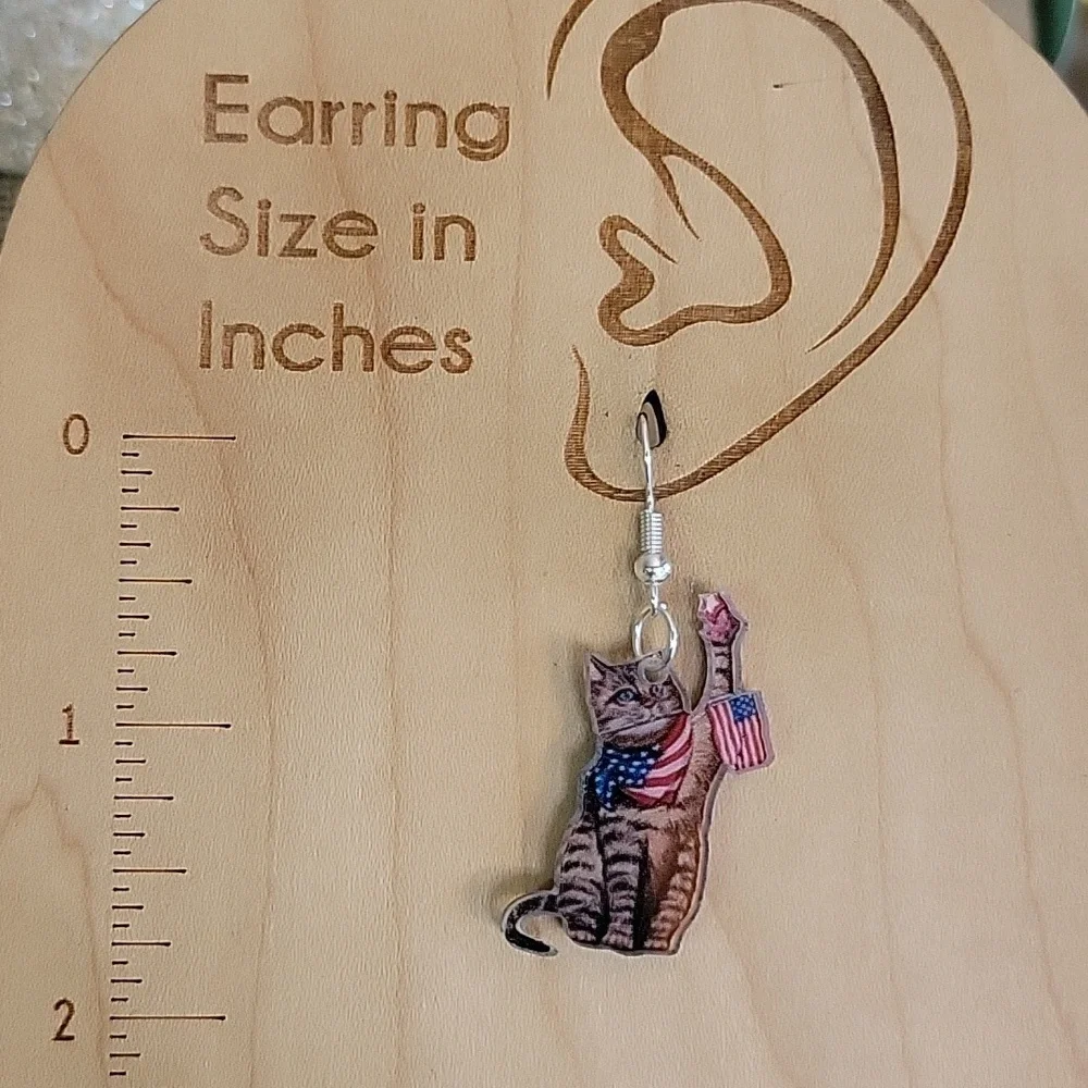 🔥LAST PAIR🔥 4th of JULY CAT EARRINGS